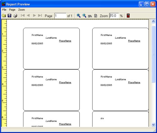 print labels: bold, italic, underline, left, center, right